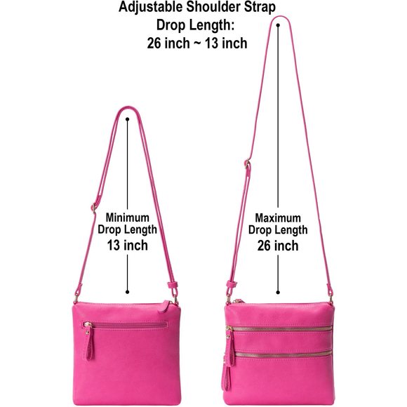 Crossbody Bag Functional Multi Pocket Double Zier Purse With Adjustable o_o - Picture 3 of 8